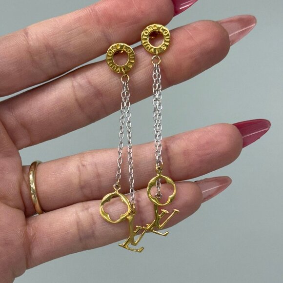 Louis Vuitton Gold Dangle Earrings - Picture 5 of 7